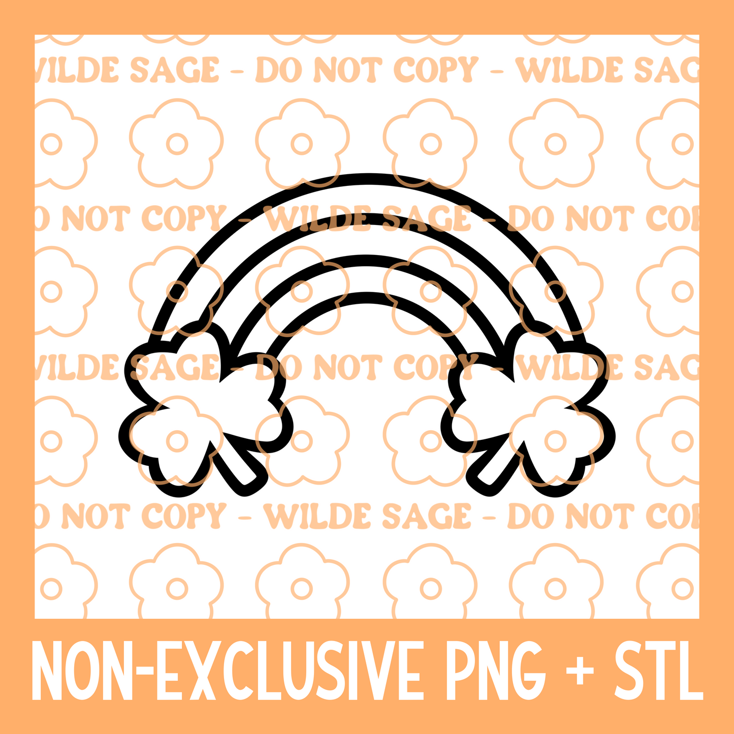 St Patty Clover Rainbow PNG & STL