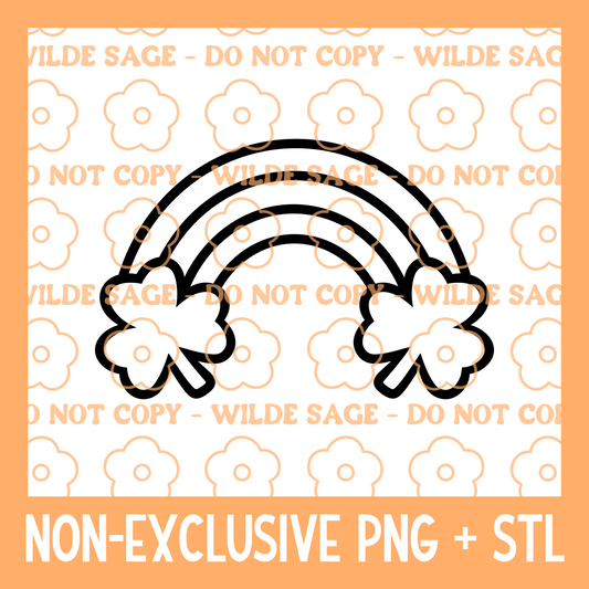 St Patty Clover Rainbow PNG & STL