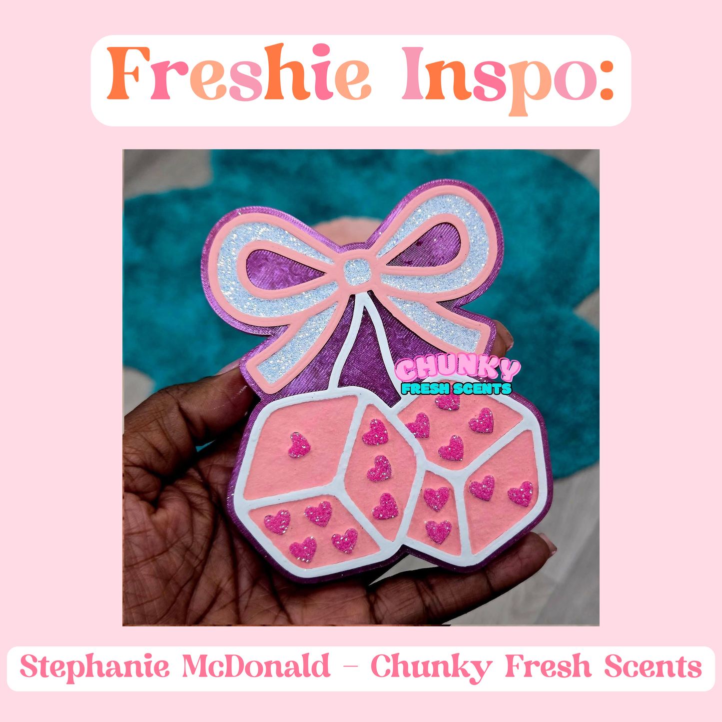 Heart Dice Cherries with Bow Mold