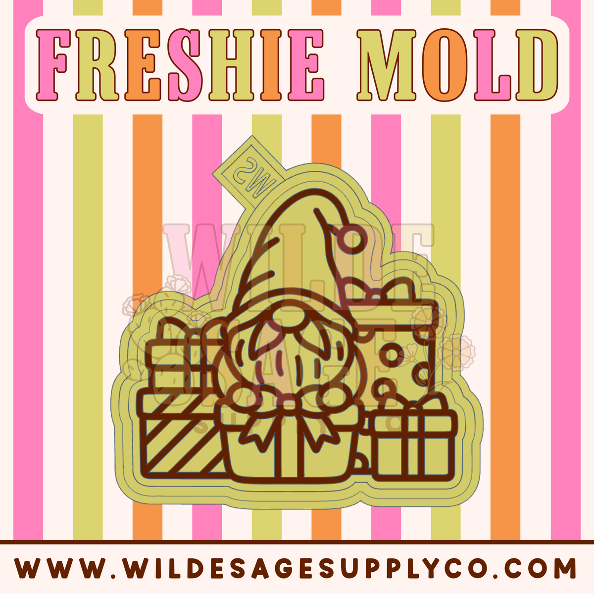 Christmas Present Gnome Mold