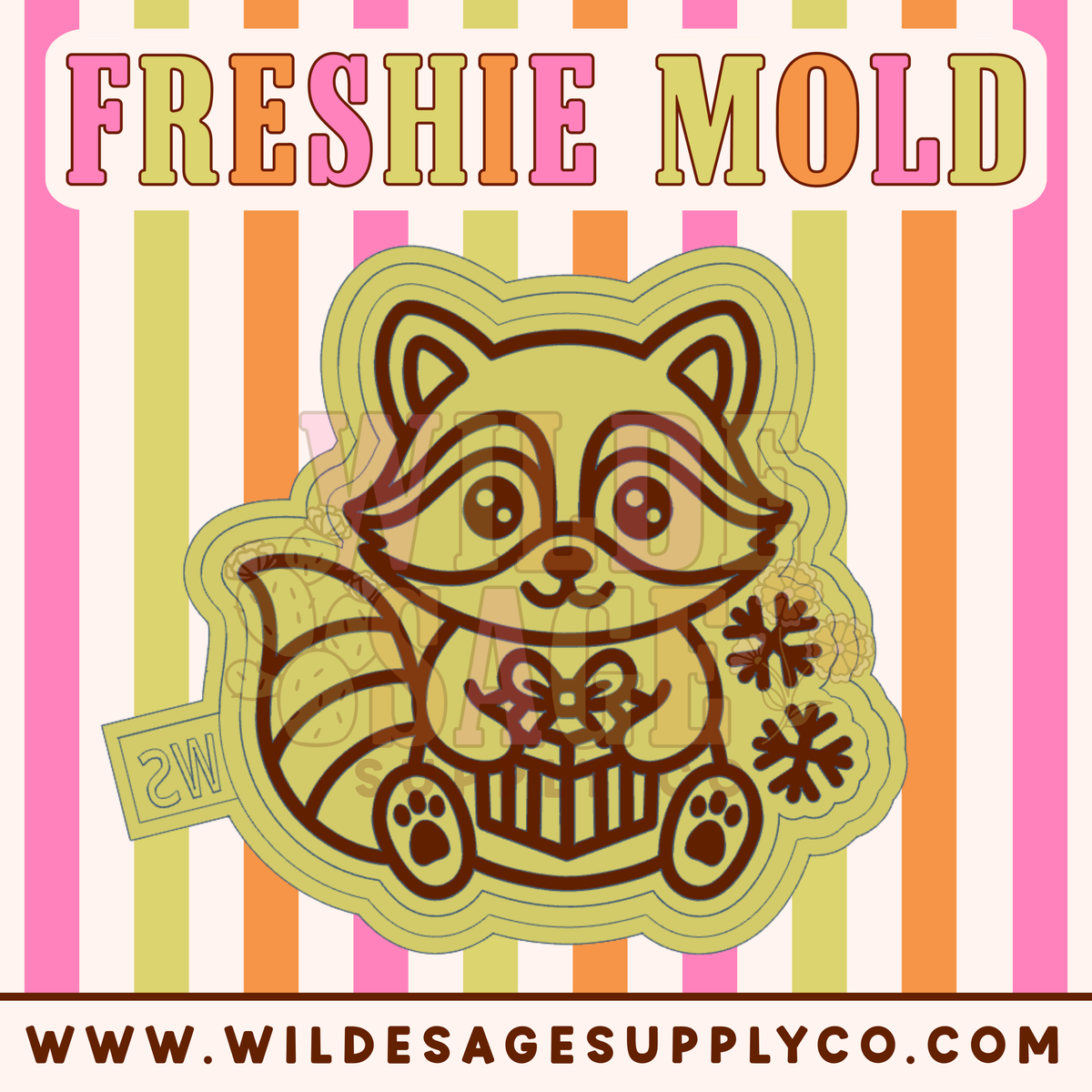 Christmas Present Raccoon Mold