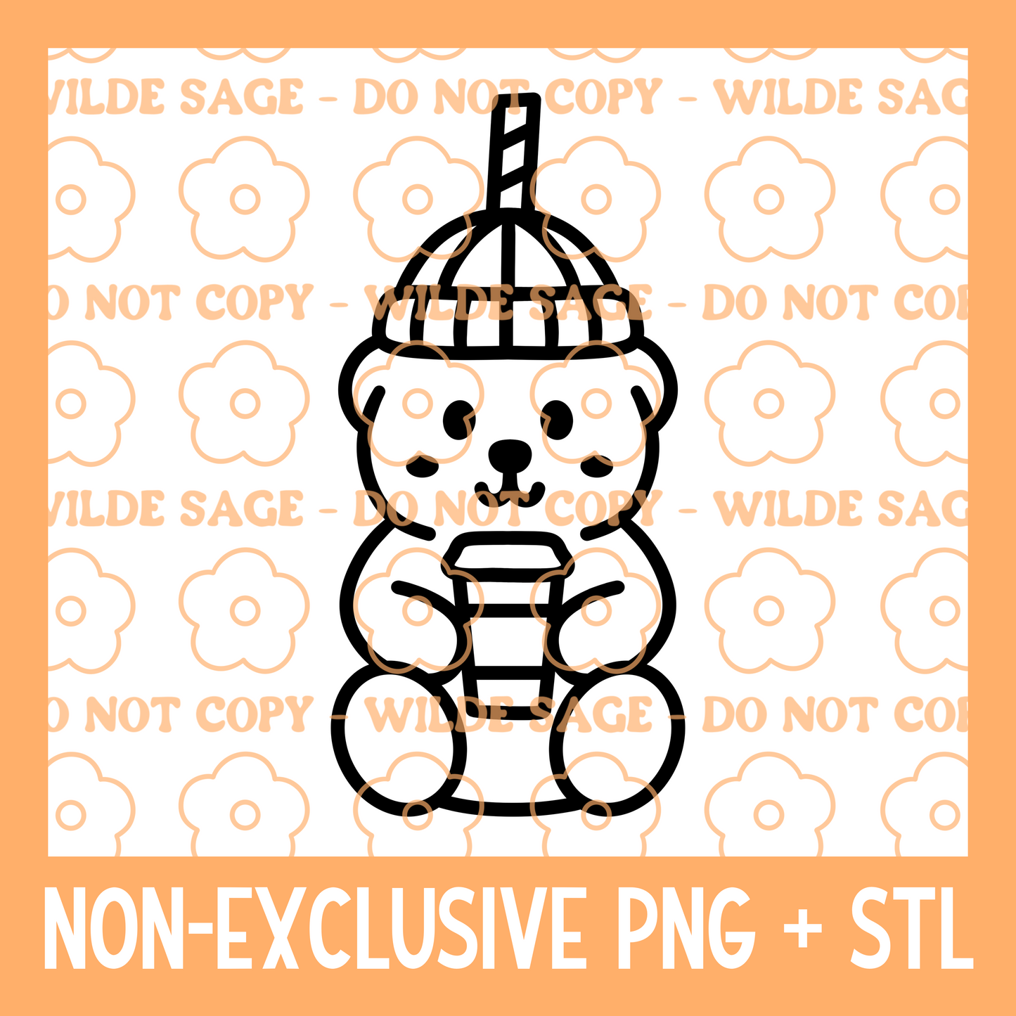 Coffee Bear PNG & STL