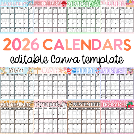 2026 Theme Calendar Set