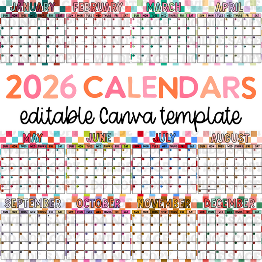 2026 Checker Calendar Set