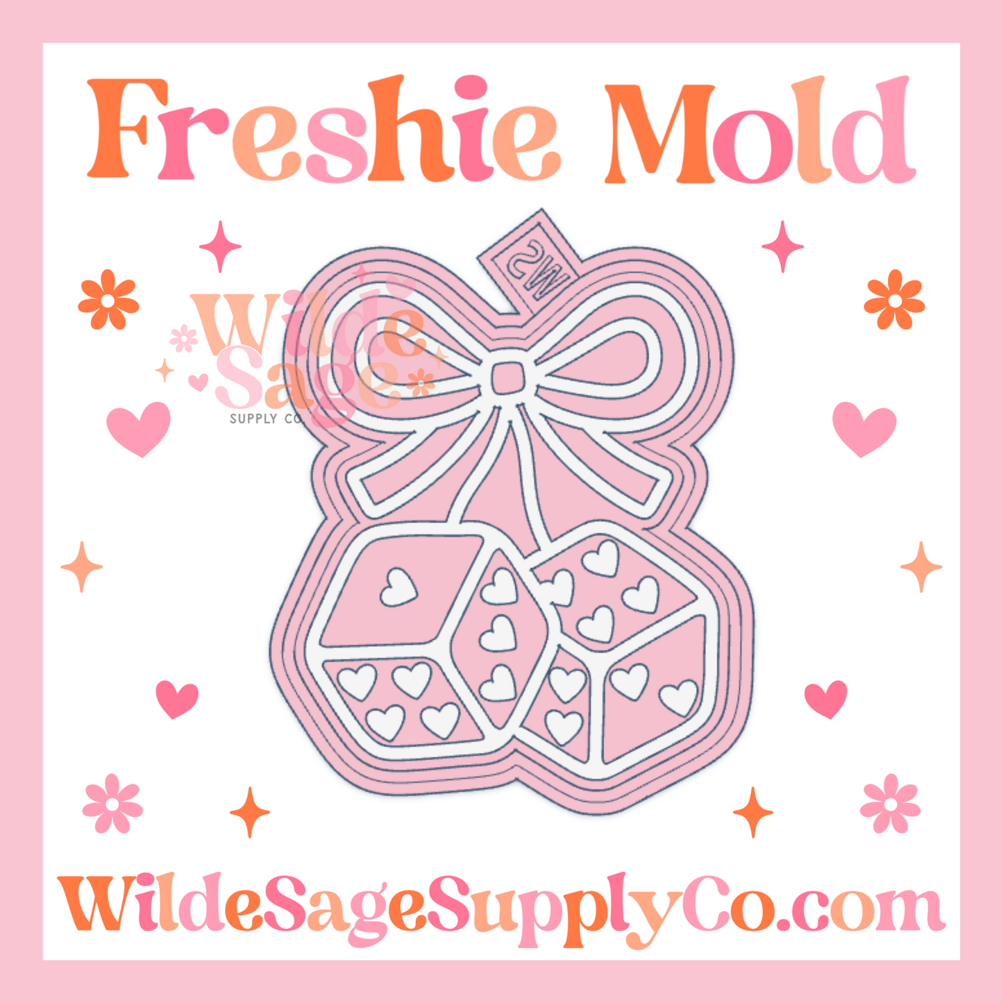 Heart Dice Cherries with Bow Mold