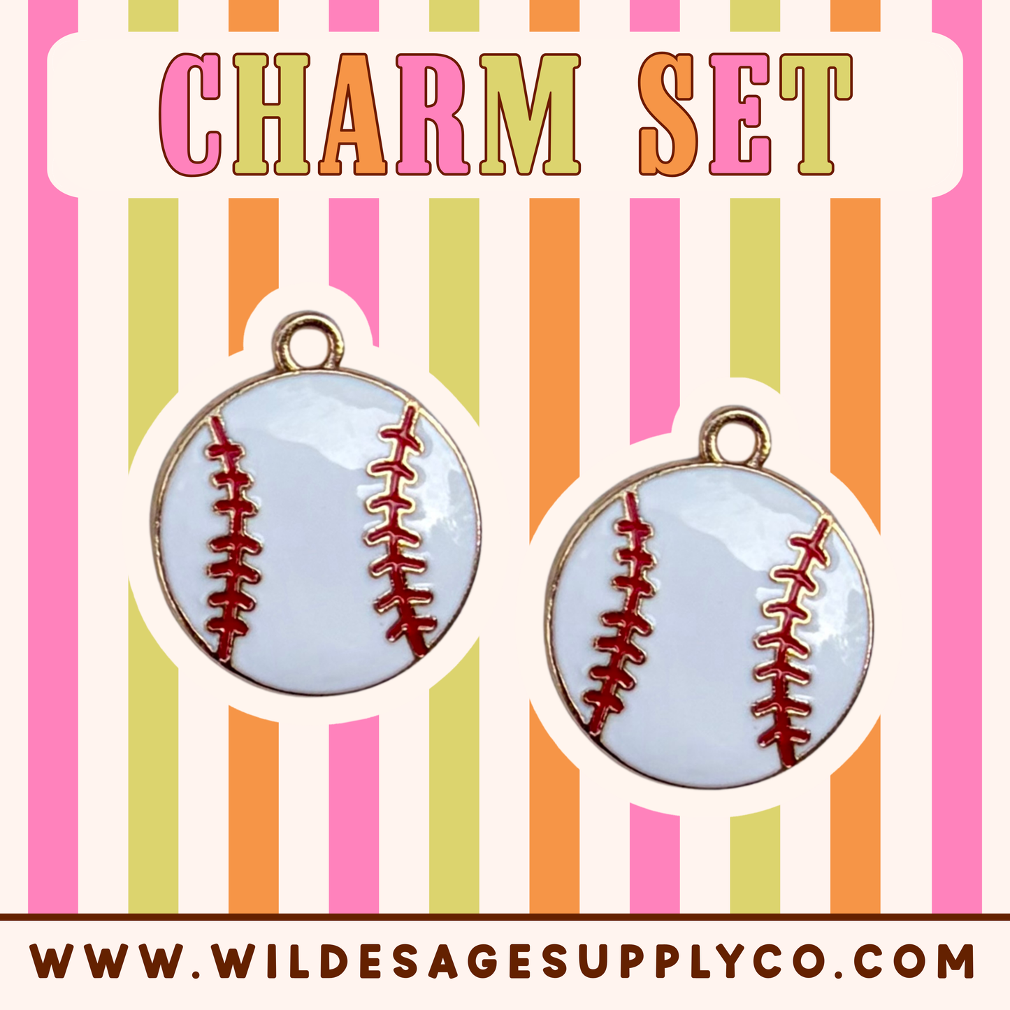 Baseball - Gold Charm Set