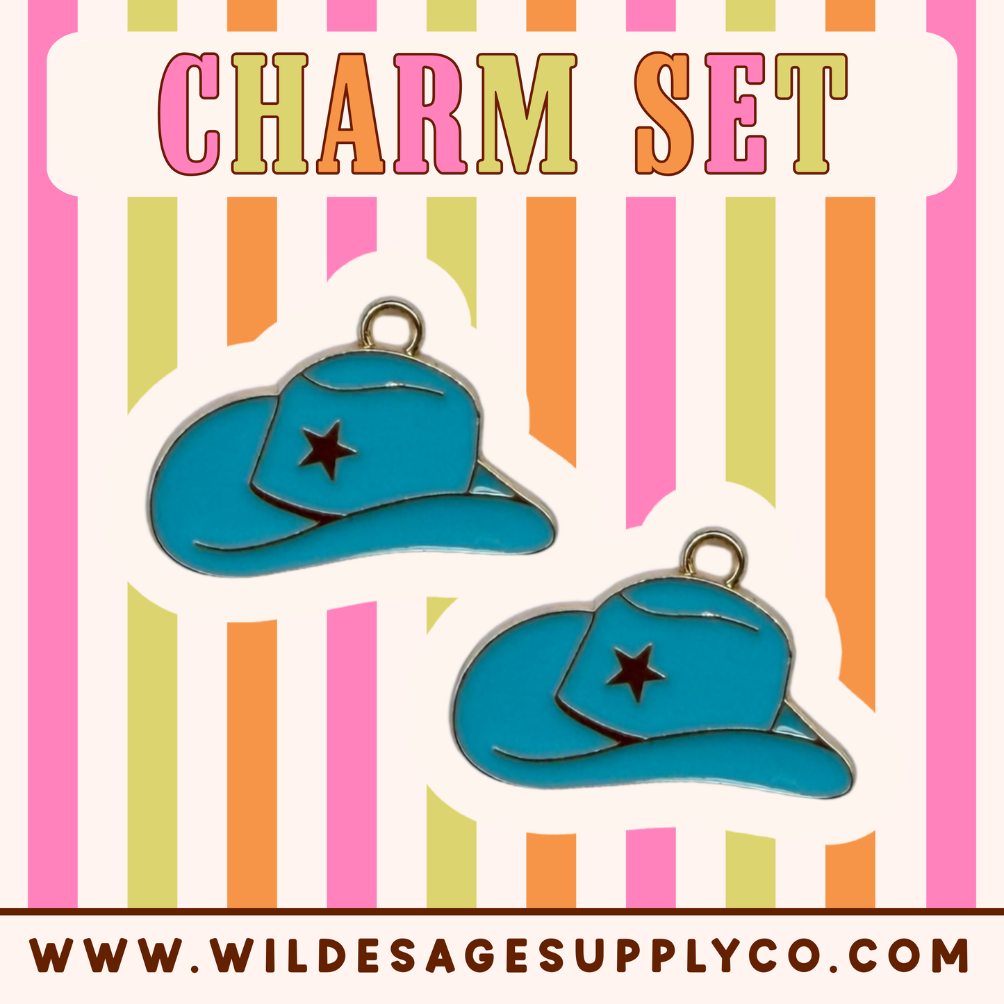 Blue Cowboy Hat - Charm Set