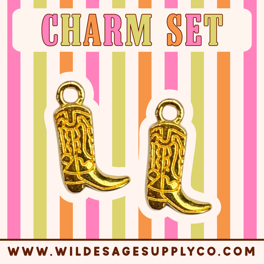 Gold Cowboy Boot - Charm Set