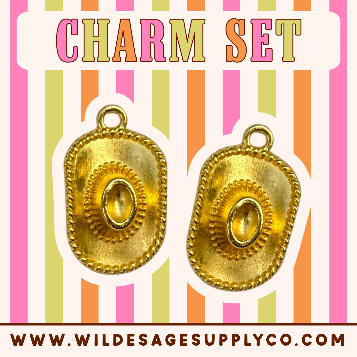 Gold Cowboy Hat - Charm Set