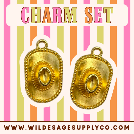 Gold Cowboy Hat - Charm Set