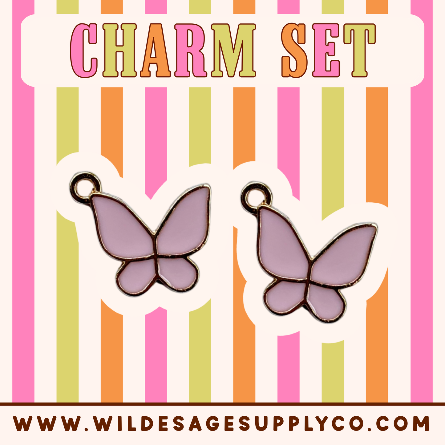 Pink Butterfly - Charm Set