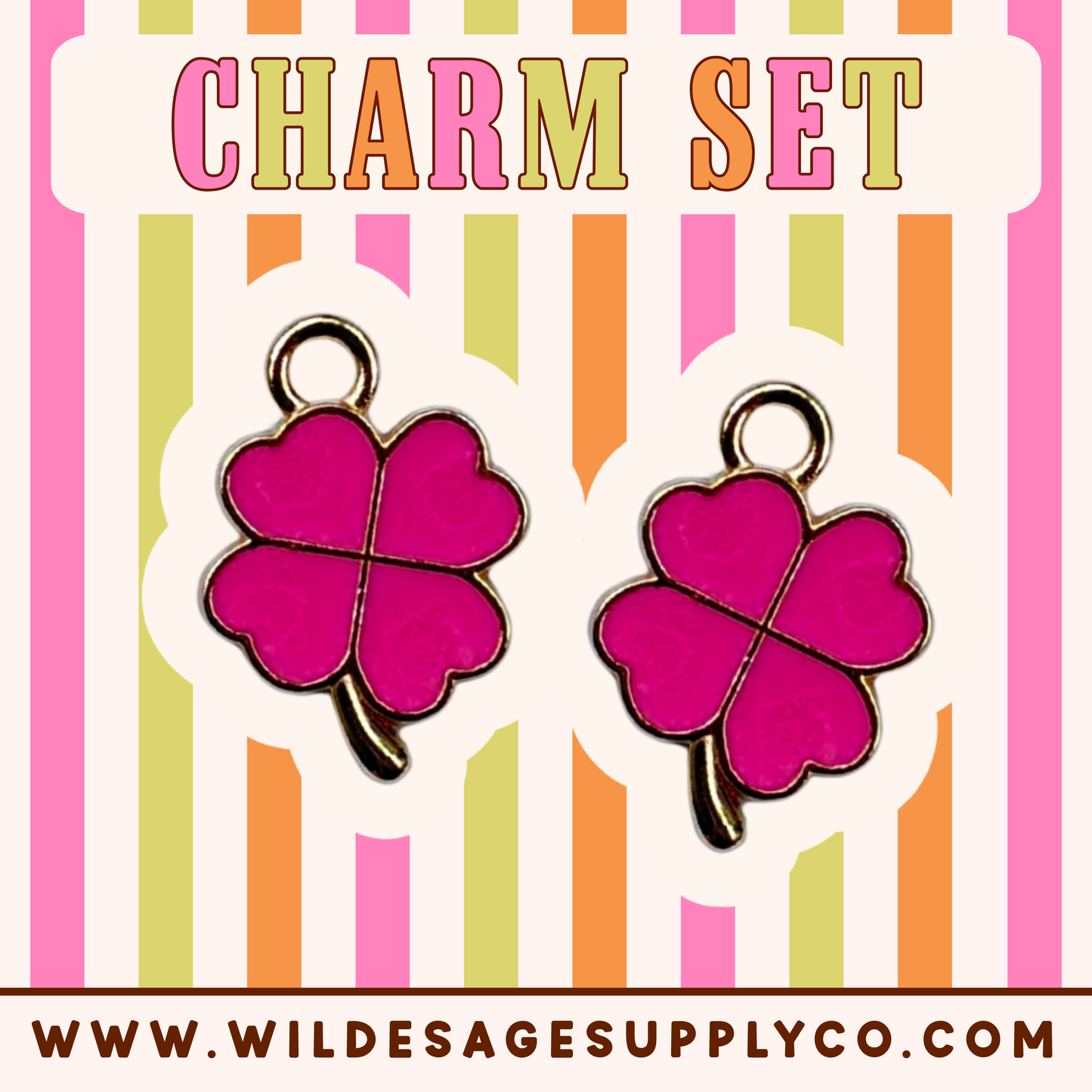 Pink Clover - Charm Set