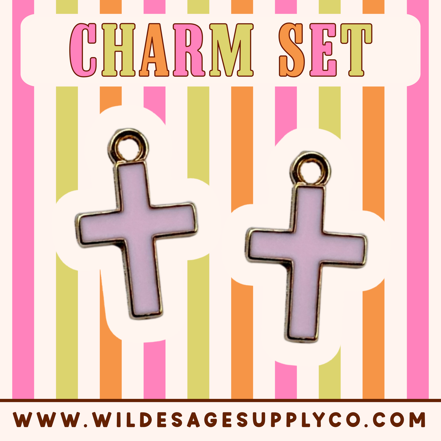 Pink Cross - Charm Set