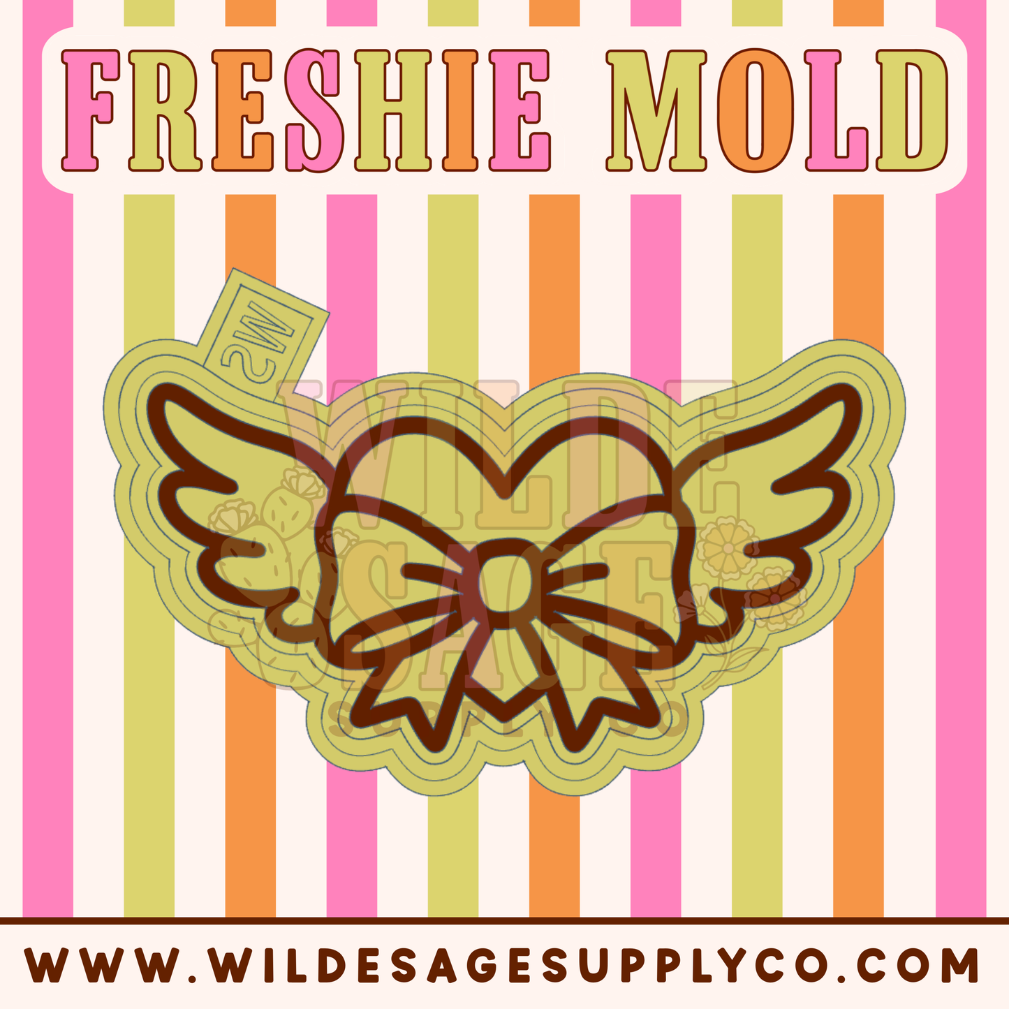 Bow Heart with Wings Mold
