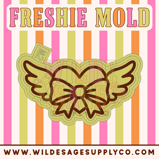 Bow Heart with Wings Mold