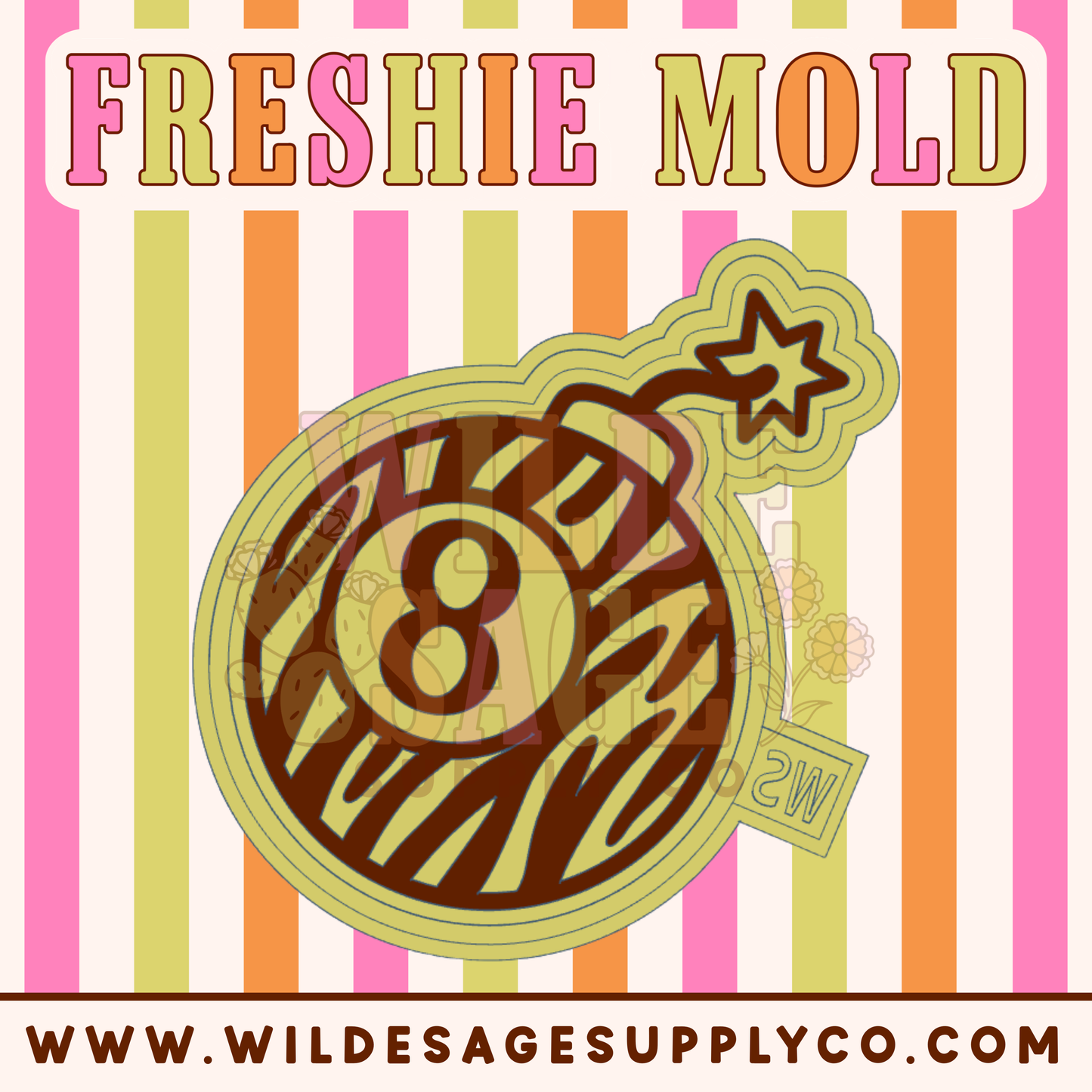 Zebra 8 Ball Bomb Mold