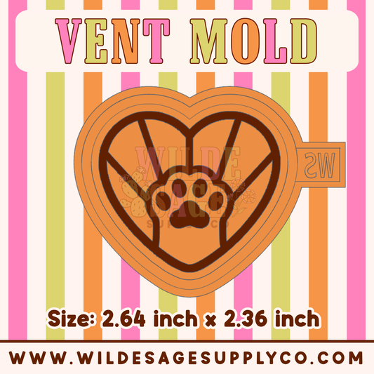 Dog / Cat Paw Heart Vent Mold