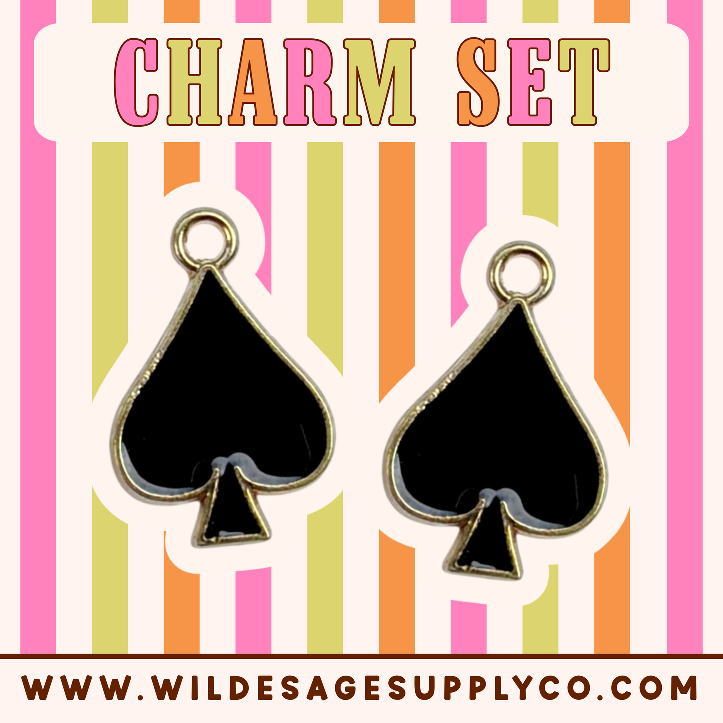 Black Spade - Gold Charm Set
