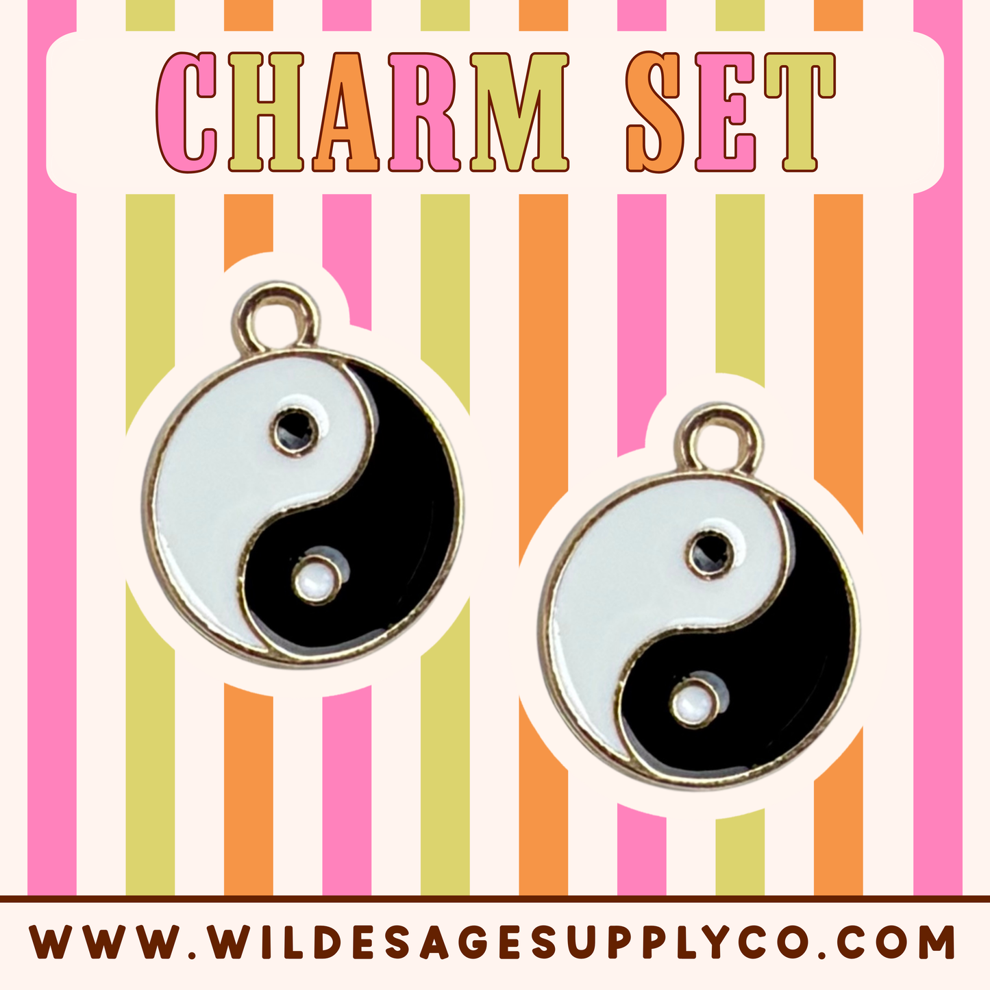 Yin Yang - Gold Charm Set